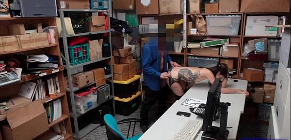  Teen Eden Sin has no other choice and gives in to security guards dirty proposal